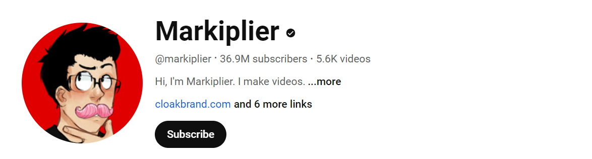 Markiplier (Mark Fischbach) Social Media Influencer Profile Image Markiplier (Mark Fischbach) social media influencer portrait