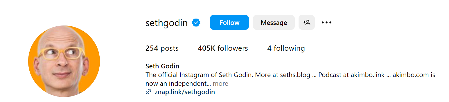 73. Seth Godin Social Media Influencer Profile Image 73. Seth Godin social media influencer portrait
