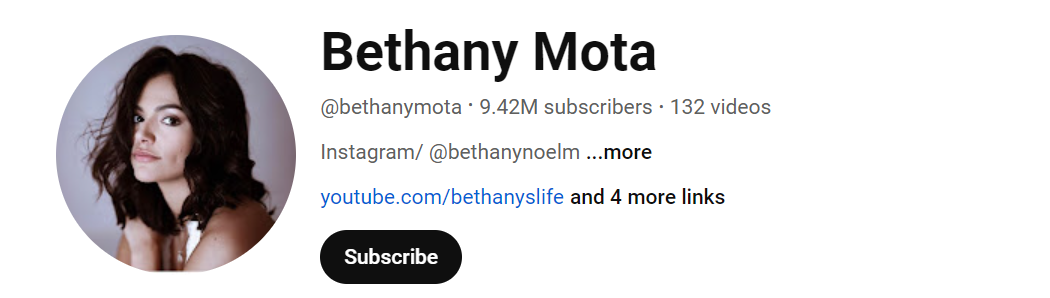 63. Bethany Mota Social Media Influencer Profile Image 63. Bethany Mota social media influencer portrait
