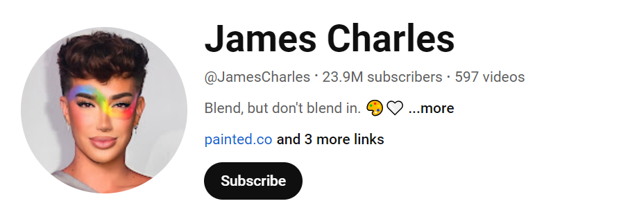 James Charles Social Media Influencer Profile Image James Charles social media influencer portrait