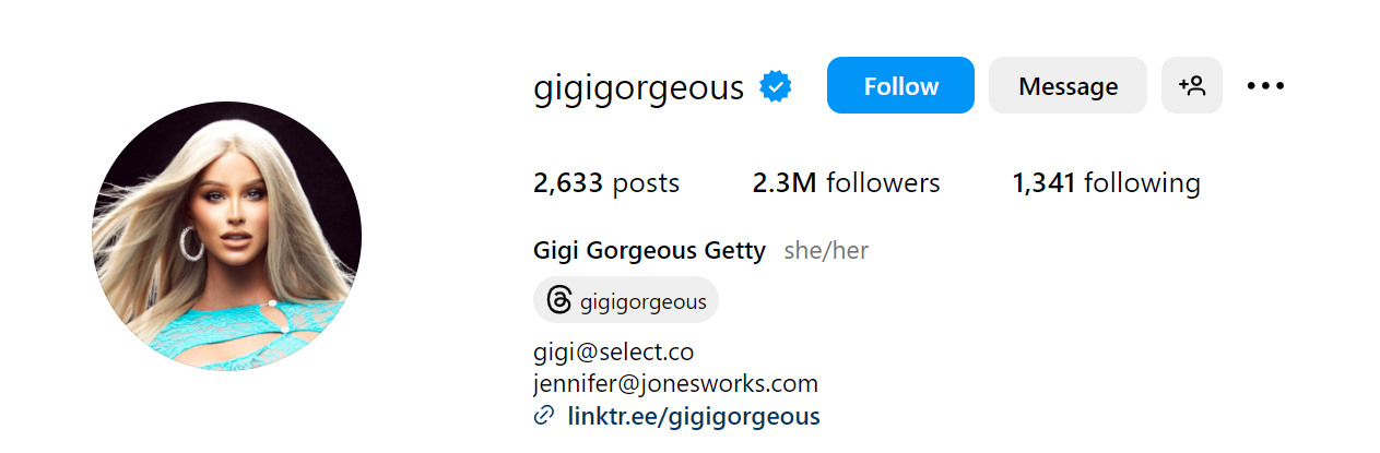 79. GiGi Gorgeous Social Media Influencer Profile Image 79. GiGi Gorgeous social media influencer portrait