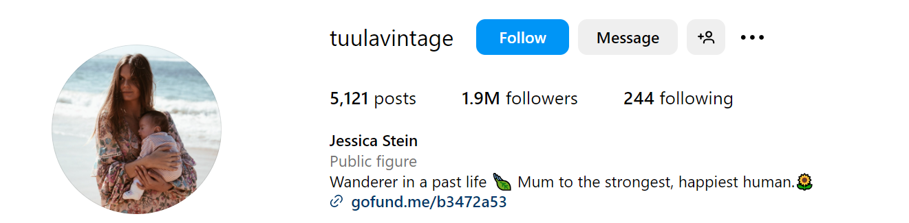 98. Jessica Stein (Tuula Vintage) Social Media Influencer Profile Image 98. Jessica Stein (Tuula Vintage) social media influencer portrait