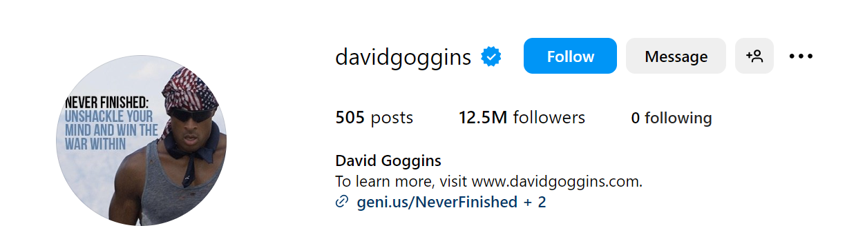 48. David Goggins Social Media Influencer Profile Image 48. David Goggins social media influencer portrait