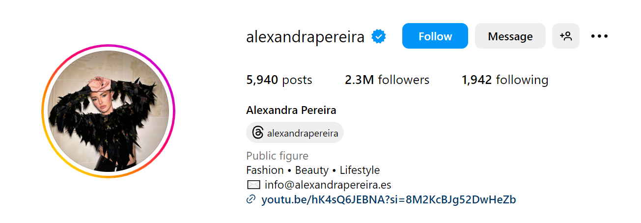 90. Alexandra Pereira Social Media Influencer Profile Image 90. Alexandra Pereira social media influencer portrait