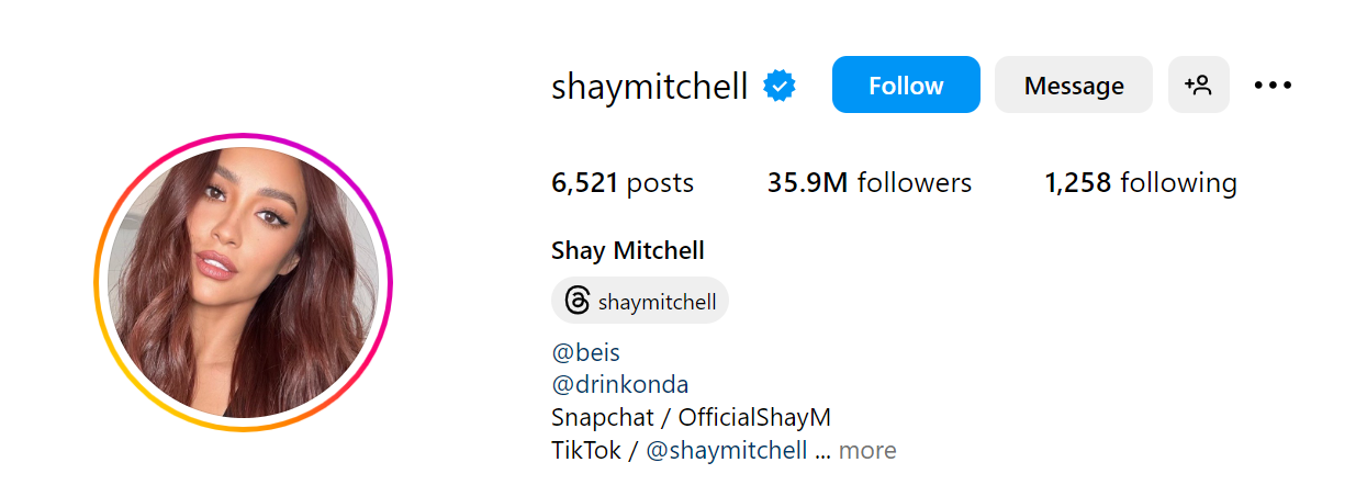 100. Shay Mitchell Social Media Influencer Profile Image 100. Shay Mitchell social media influencer portrait