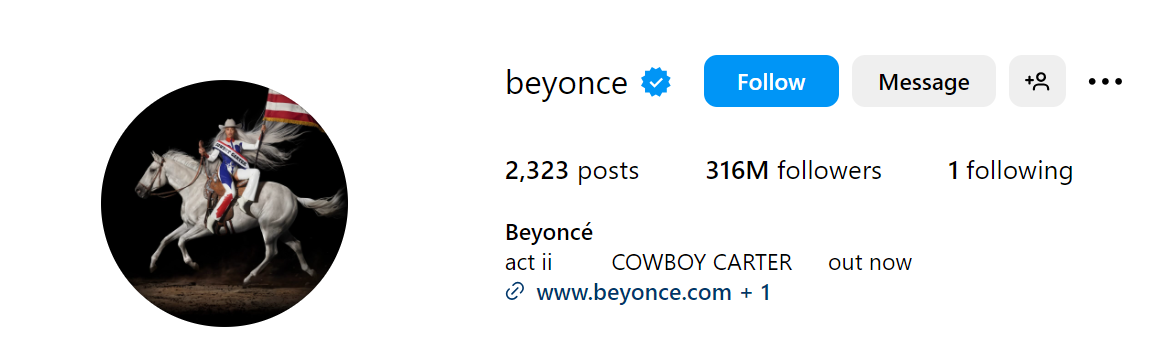 81. Beyoncé Social Media Influencer Profile Image 81. Beyoncé social media influencer portrait
