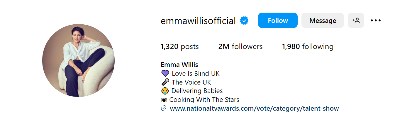 82. Emma Willis Social Media Influencer Profile Image 82. Emma Willis social media influencer portrait