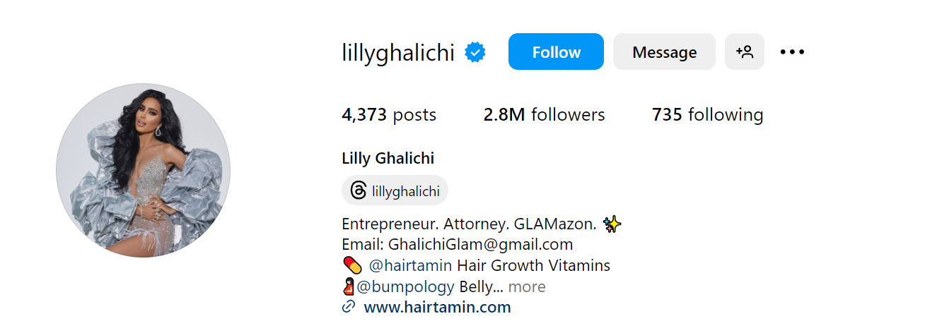 54. Lilly Ghalichi Social Media Influencer Profile Image 54. Lilly Ghalichi social media influencer portrait