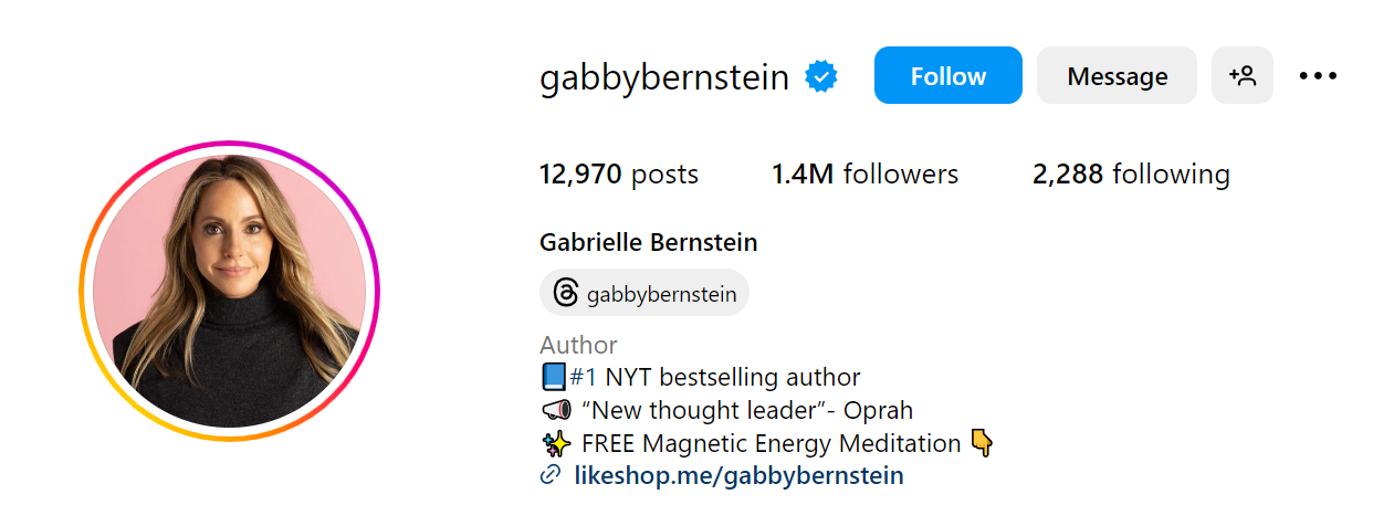 95. Gabrielle Bernstein Social Media Influencer Profile Image 95. Gabrielle Bernstein social media influencer portrait
