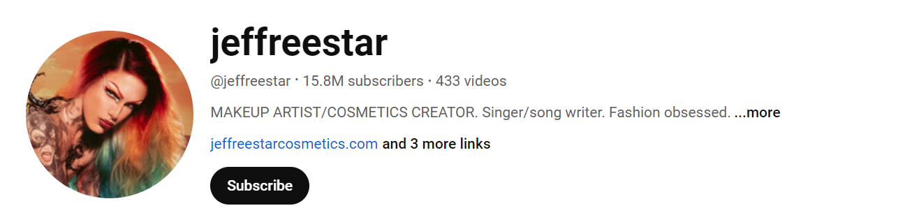 74. Jeffree Star Social Media Influencer Profile Image 74. Jeffree Star social media influencer portrait
