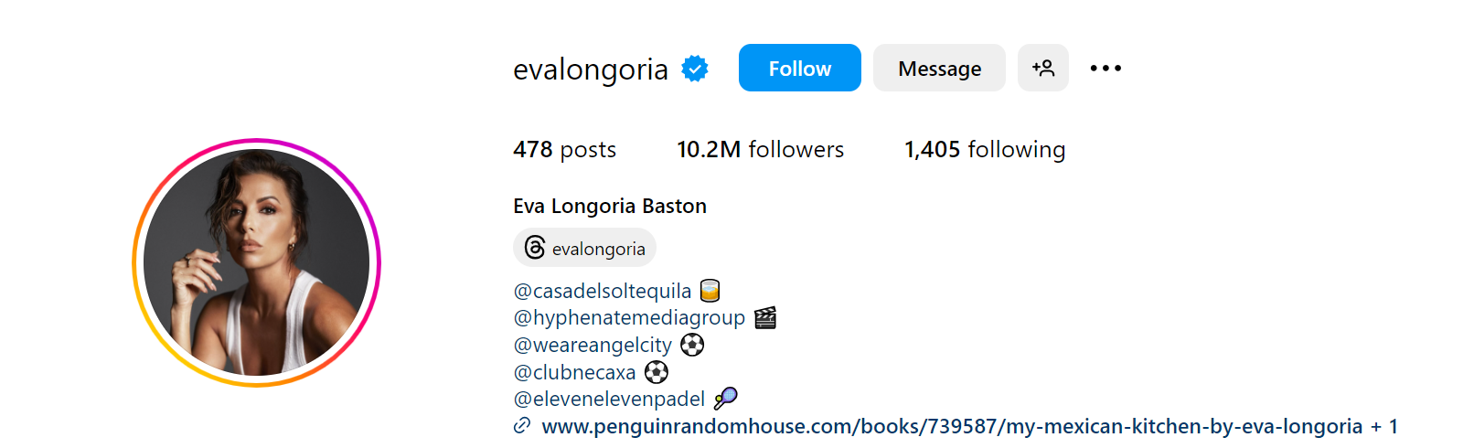 83. Eva Longoria Social Media Influencer Profile Image 83. Eva Longoria social media influencer portrait