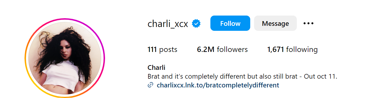 40. Charli XCX Social Media Influencer Profile Image 40. Charli XCX social media influencer portrait