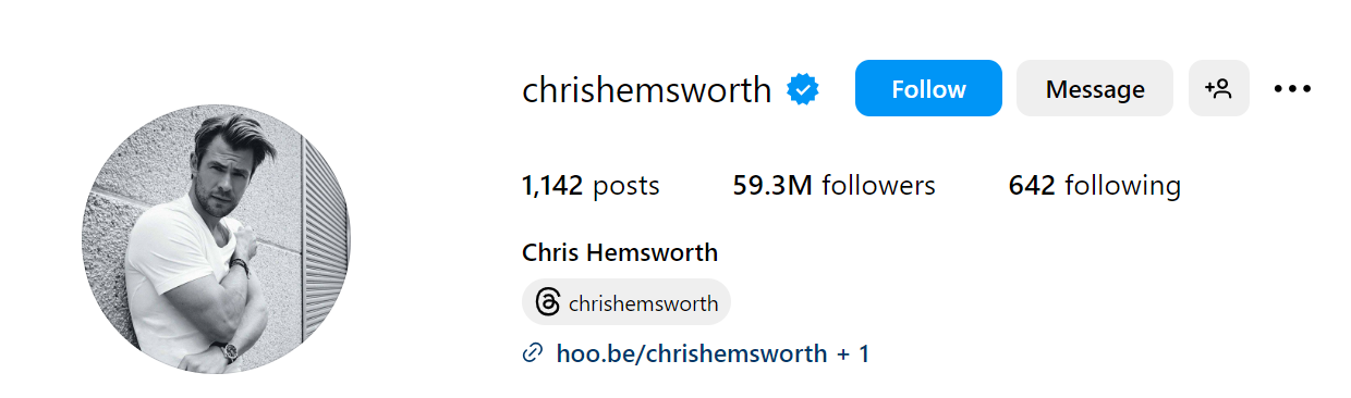 86. Chris Hemsworth Social Media Influencer Profile Image 86. Chris Hemsworth social media influencer portrait