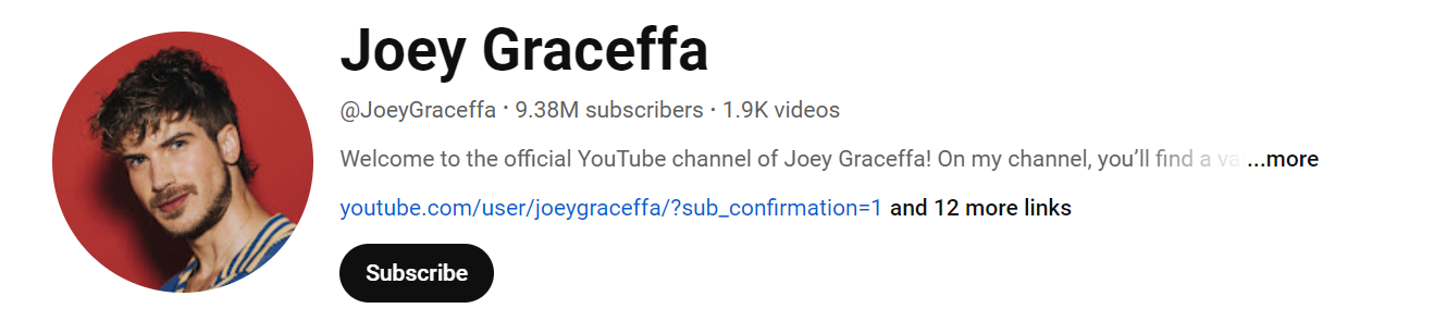 Joey Graceffa Social Media Influencer Profile Image Joey Graceffa social media influencer portrait